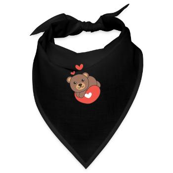 Bär zum Valentinstag ich stehle Herzen - Bandana - Schwarz - Vorne