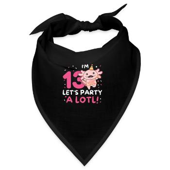 13. Geburtstag Axolotl dreizehn Jahre süß Axolotls - Bandana - Schwarz - Vorne