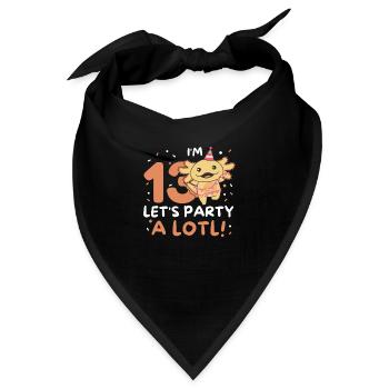13. Geburtstag Axolotl dreizehn Jahre süß Axolotls - Bandana - Schwarz - Vorne