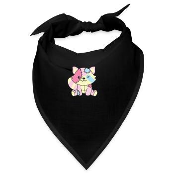 Kawaii Gothic Waschbär Pastellfarben Gothic - Bandana - Schwarz - Vorne