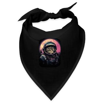 Katze Schwerelosigkeit Astronaut für einen Katzen - Bandana - Schwarz - Vorne