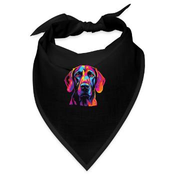 Wasserfarben Farbenfroher Plott Hound - Bandana - Schwarz - Vorne