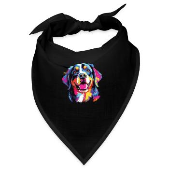 Wasserfarben Farbenfroher Entlebucher Sennenhund - Bandana - Schwarz - Vorne
