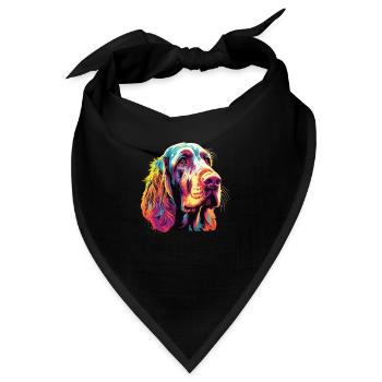 Wasserfarben Farbenfroher Spinone Italiano - Bandana - Schwarz - Vorne