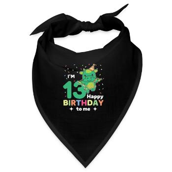 Drache zum 13. Geburtstag für Kinder dreizehn - Bandana - Schwarz - Vorne