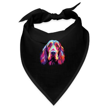 Wasserfarben Farbenfroher Spinone Italiano - Bandana - Schwarz - Vorne