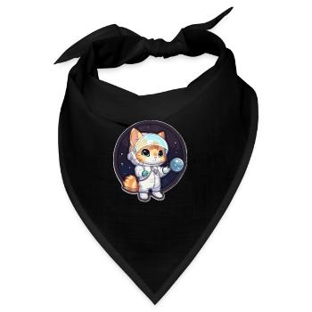 Astronaut Kitty erforscht die kosmische Grenze - Bandana - Schwarz - Vorne
