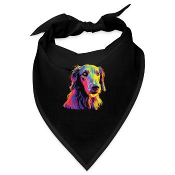 Wasserfarben Farbenfroher Scottish Deerhound - Bandana - Schwarz - Vorne