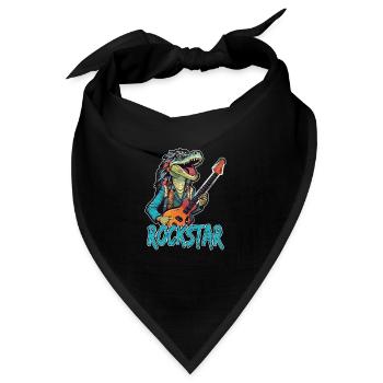 Reptil-Musiker mit E-Gitarre - Bandana - Schwarz - Vorne