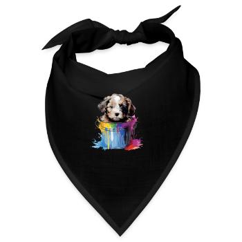 Niedlicher Hund Farbeimer für einen Hundebesitzer - Bandana - Schwarz - Vorne