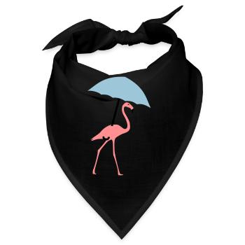 Flamingo mit Regenschirm oder Sonnenschirm - Bandana - Schwarz - Vorne