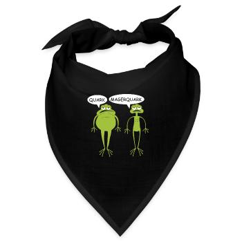Lustige Frösche | Quark, Magerquark, - Bandana - Schwarz - Vorne