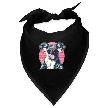 Koala mit Sonnenbrille Bubblegum für einen - Bandana - Schwarz - Vorne