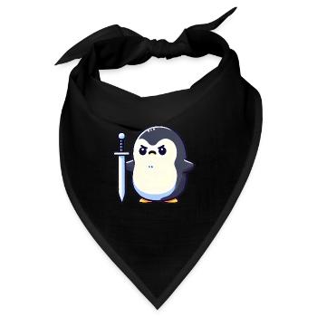 Winziger Pinguin-Krieger - Bandana - Schwarz - Vorne