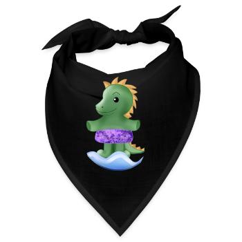 Kleiner Dinosaurier - Bandana - Schwarz - Vorne
