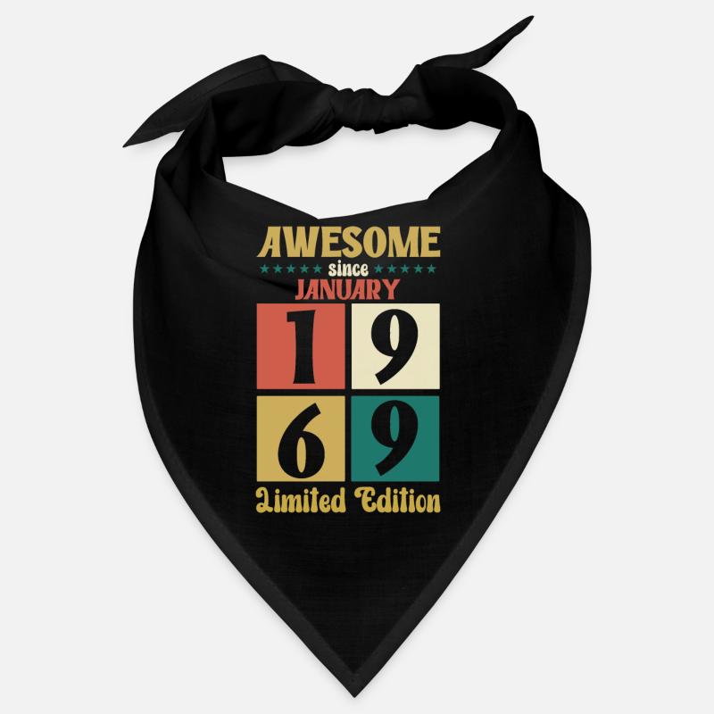 55e anniversaire Original janvier né 1969 Bandana