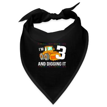 Baustelle Kindergeburtstag - Bandana - Schwarz - Vorne