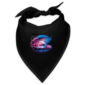 Muschel mit einer Perle für einen Strandmuschel - Bandana - Schwarz - Vorne