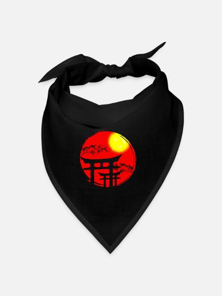 Japanische Sonne Tempel Japan - Bandana - Schwarz - Vorne