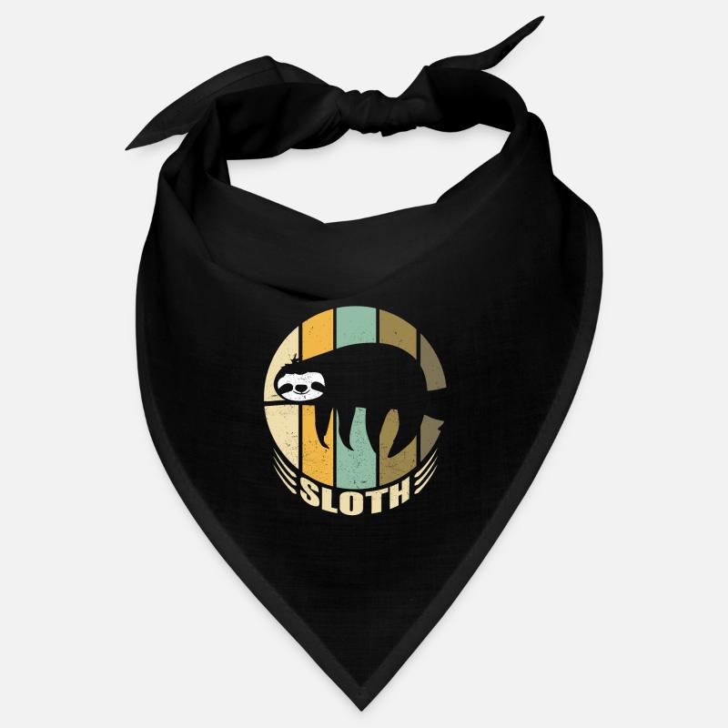 Sloth Retro Faultier lustige Geschenkidee Geschenk - Bandana - Schwarz