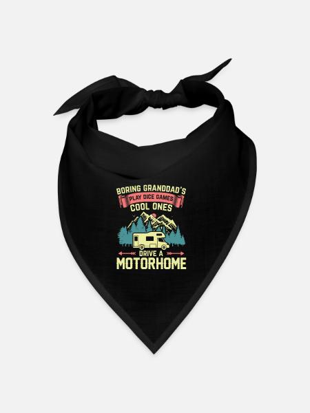 Wohnmobil Camping | Geschenk Opa Camper Campen - Bandana - Schwarz - Vorne
