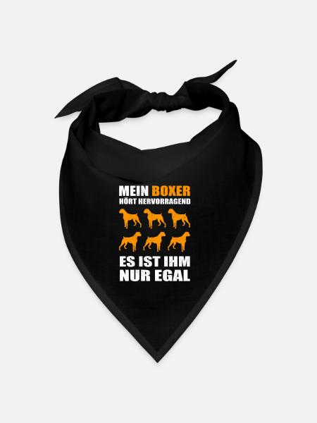 Deutscher Boxer Geschenk mein Boxer hört - Bandana - Schwarz