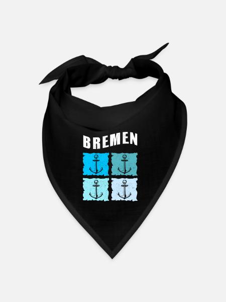 Brême ville nord de l’Allemagne du Nord Cadeau Moin - Bandana - noir - Devant