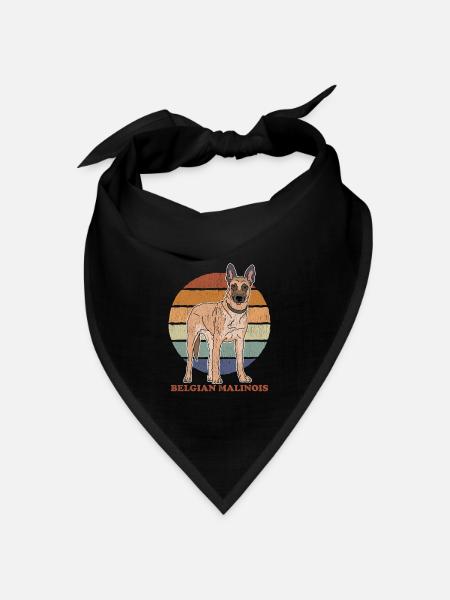 Malinois Belgian Shepherd Dog Gift - Bandana - black - Front