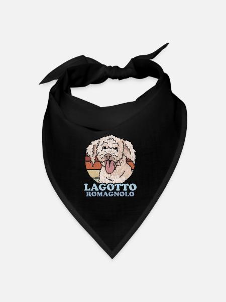 Lagotto Romagnolo | Hund Hundehalter Geschenk - Bandana - Schwarz - Vorne