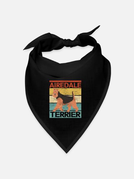 Airedale Terrier Hund Hundebesitzer Geschenk - Bandana - Schwarz - Vorne