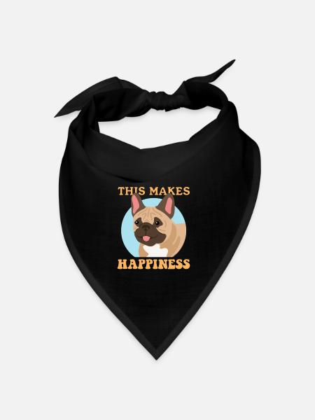 French Bulldog | French Bulldog Gift - Bandana - black - Front
