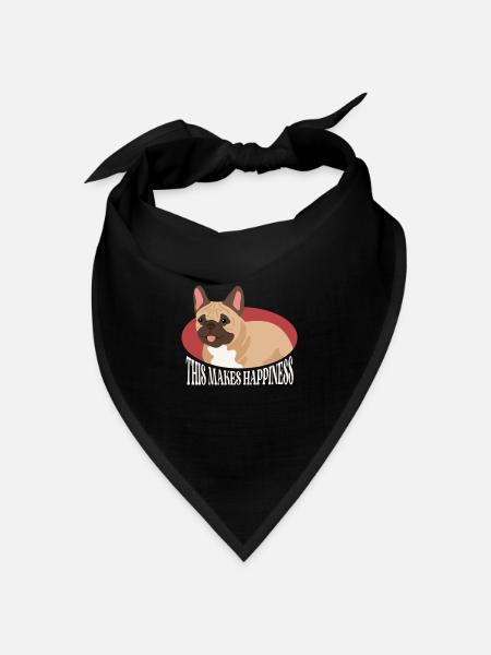 French Bulldog French Bulldogs Gift - Bandana - black - Front