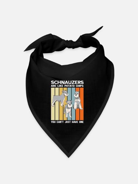 Schnauzer | Dog Dog Owner Gift - Bandana - black - Front