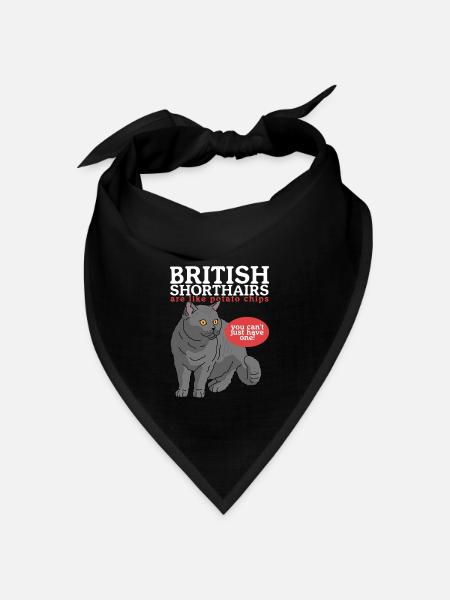 British Shorthair | British Shorthair Gift - Bandana - black - Front