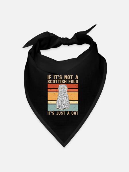 Scottish folding ear cat | Scottish Fold Gift - Bandana - black