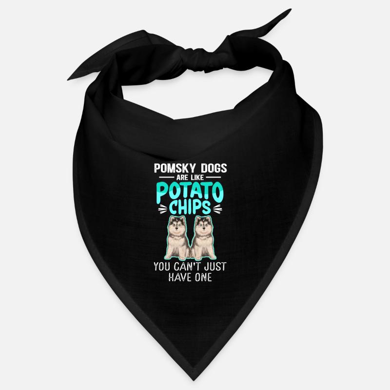 Pomsky Hunde | Pomskies Hundebesitzer Geschenk - Bandana - Schwarz