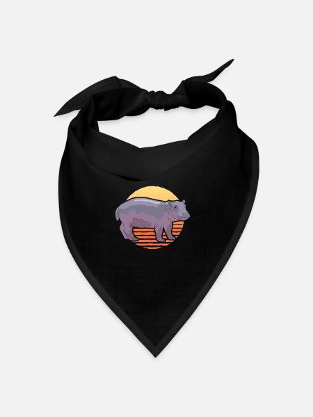 Hippo Baby Hippos Hippo Gift - Bandana - black - Front