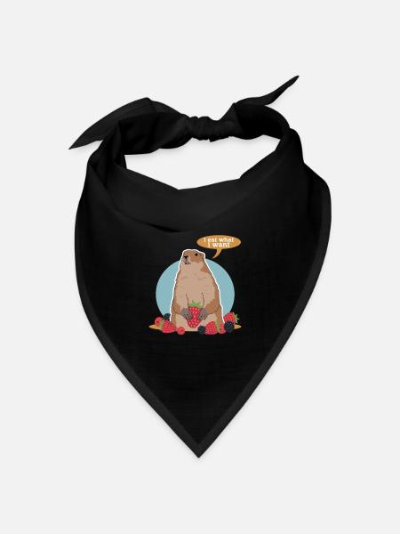 Groundhog Munggen Mankai Groundhog Gift - Bandana - black - Front