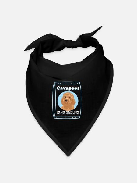 Chien Cavapoo | Cadeau du propriétaire de chien Cavoodle - Bandana - noir - Devant