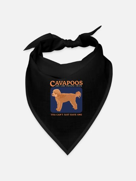 Cavapoo Dogs Cavoodle Dog Owner Cadeau - Bandana - noir - Devant