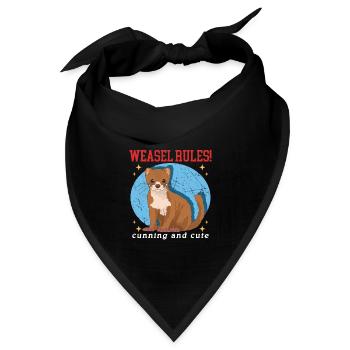 Wiesel Mauswiesel Hermännchen Geschenk - Bandana - Schwarz - Vorne