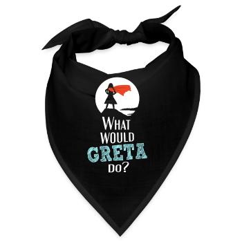 What would Greta do? - White Superhero Edition - Bandana - Schwarz - Vorne