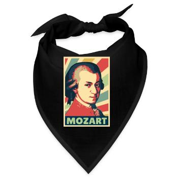 Mozart Vintage Farben - Bandana - Schwarz - Vorne