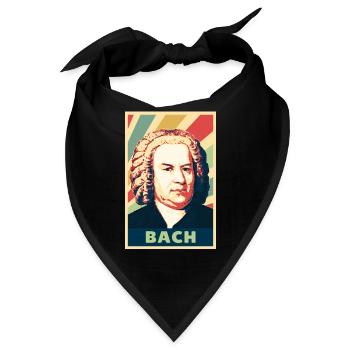 Johann Sebastian Bach Vintage Farben - Bandana - Schwarz - Vorne