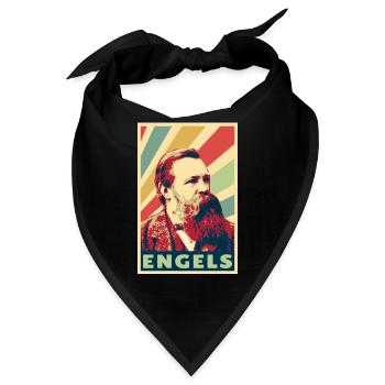 Friedrich Engels Vintage Farben - Bandana - Schwarz - Vorne