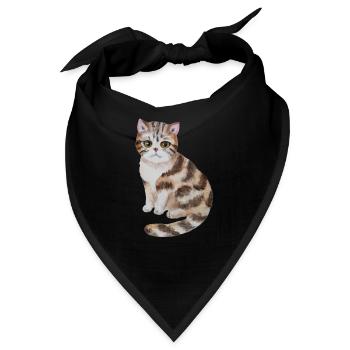 Süße Katze - Bandana - Schwarz - Vorne