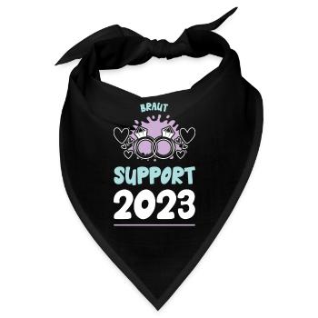 Braut Support 2023 Hochzeit - Bandana - Schwarz - Vorne