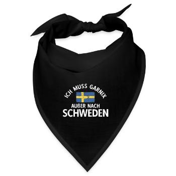 Muss Nur Nach Schweden Flagge Schweden - Bandana - Schwarz - Vorne