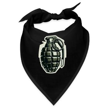 Explosionsabzeichen: Monochrome Granate - Bandana - Schwarz - Vorne