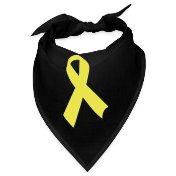 Gelbe Schleife Solidarität - Bandana - Schwarz - Vorne